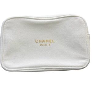 Chanel Beauté white cosmetic makeup bag NEW IN BOX
